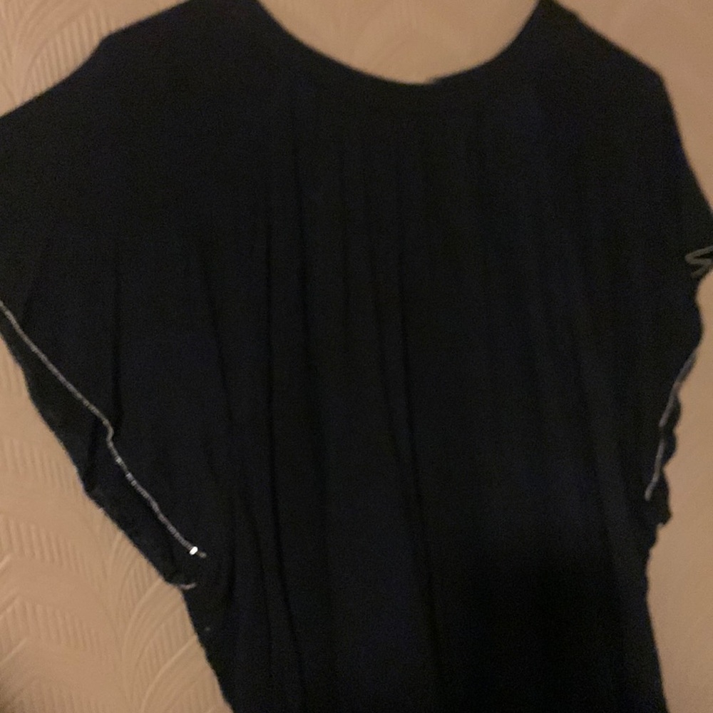 Black Apt.9 top with silver embellishments on sleeves